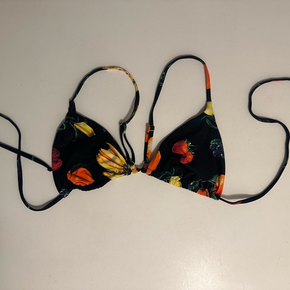 WeWoreWhat Other - WeWoreWhat Black Fruit Print Bikini Top